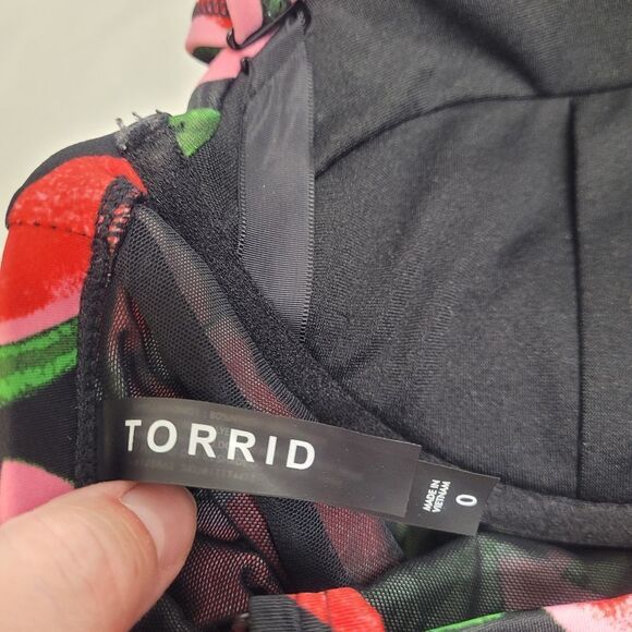 TORRID bikini 2 piece watermelon push up and lattice mesh bottom swimsuit 0X/12 - Picture 12 of 15